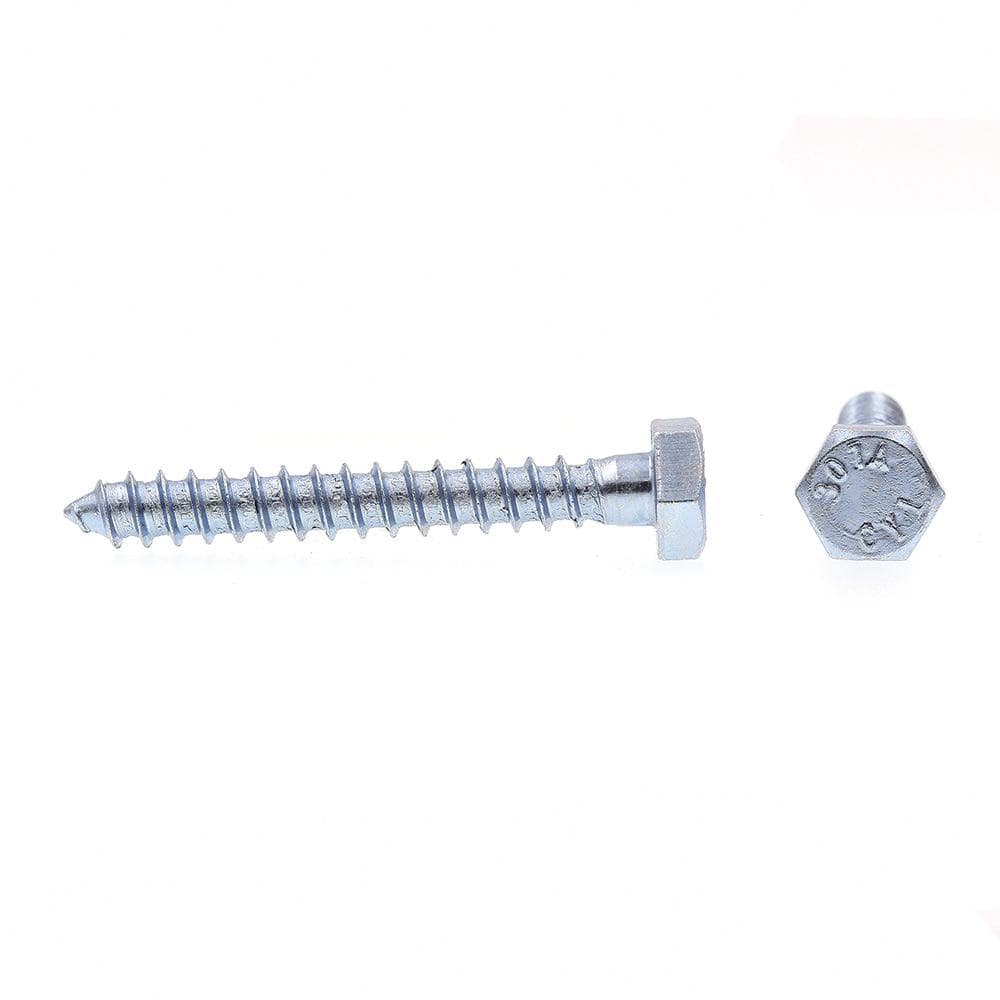 Prime-Line A307 Grade A Zinc Plated Steel 1/4 in. x 2 in. External Hex Lag Screws (100-Pack) (2)