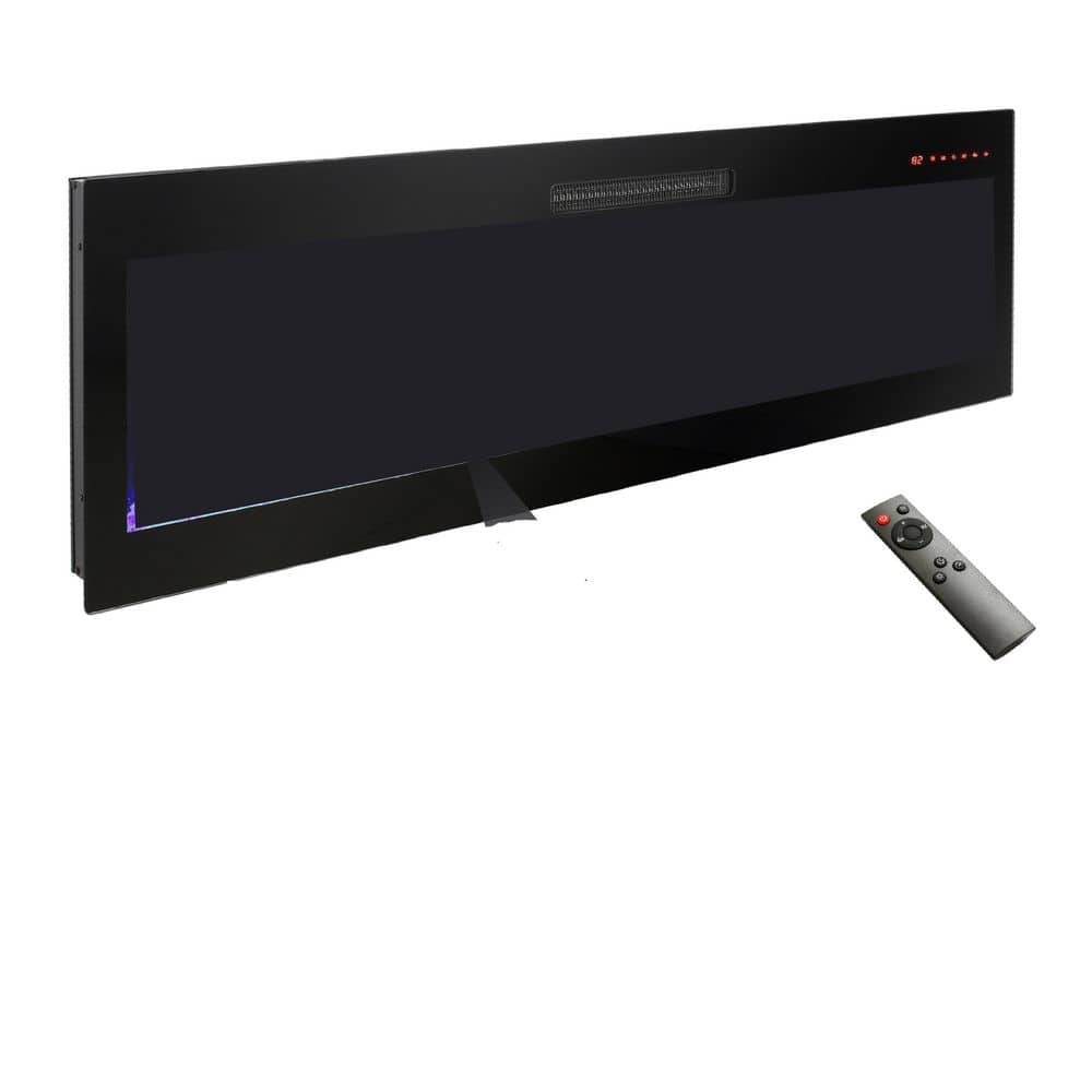 Lukyamzn 5000 BTU 60 in. Recessed and Wall Mounted Electric Fireplace Heater in Black (1)