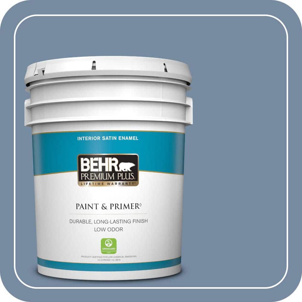 BEHR PREMIUM PLUS 5 gal. #PPU15-09 Hilo Bay Satin Enamel Low Odor Interior Paint & Primer