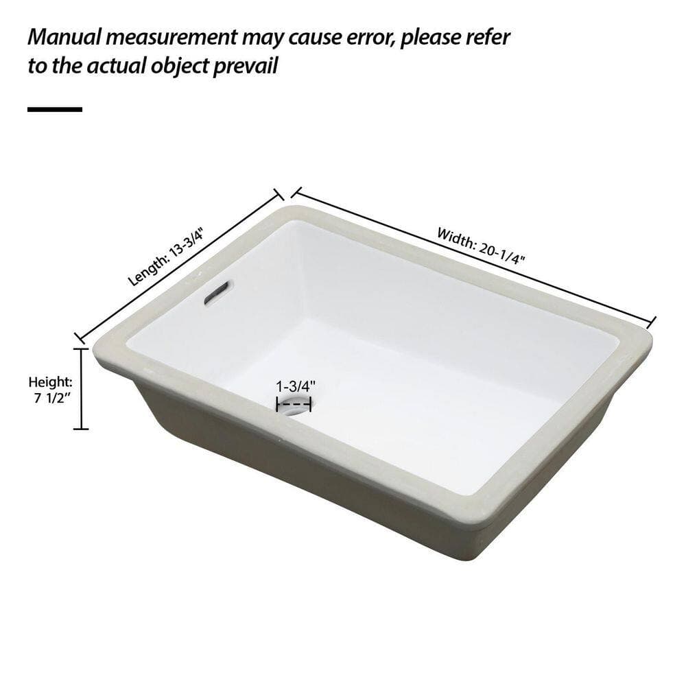 LIVACA 13.75 in. x 20.25 in. Drop-In Ceramic Bathroom Sink in White with Overflow Durable Construction (2)