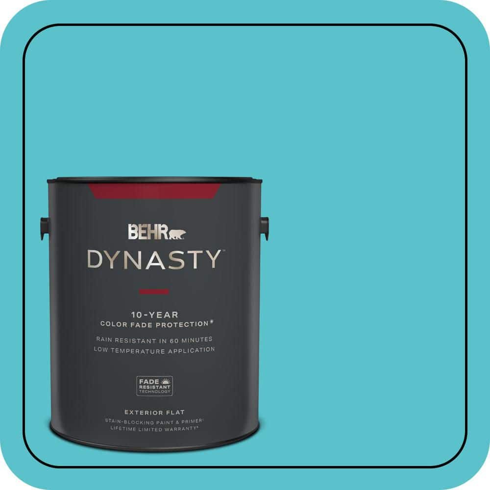 BEHR DYNASTY 1 gal. #510B-5 Jamaican Sea Flat Exterior Stain-Blocking Paint & Primer