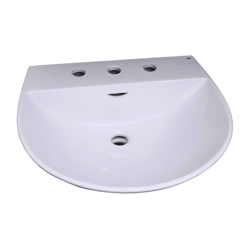 Barclay Products Reserva 600 22 in. Pedestal Combo Bathroom Sink for 8 in. Widespread in White (2)