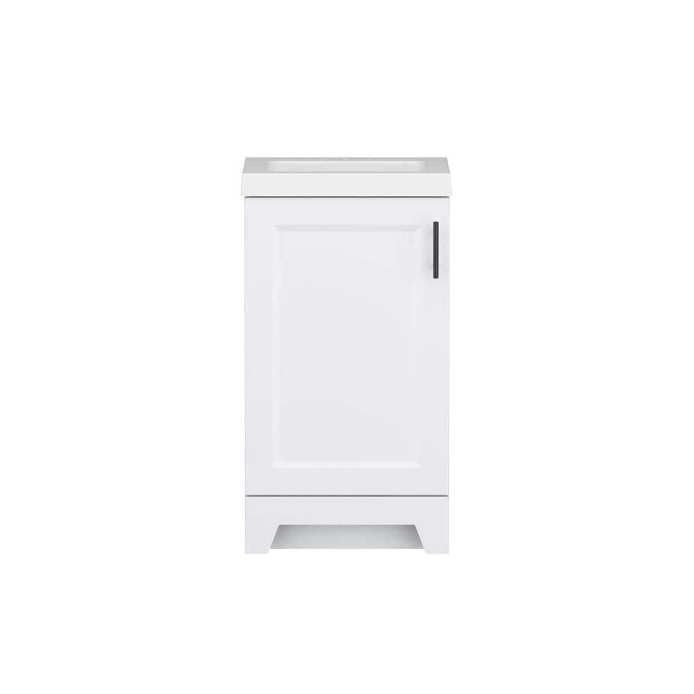 Glacier Bay Brindle 19 in. Single Sink Freestanding White Bathroom Vanity with White Cultured Marble Top (Assembled) (3)