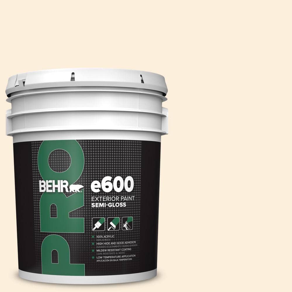 BEHR PRO 5 gal. #W-D-720 Innocence Semi-Gloss Exterior Paint