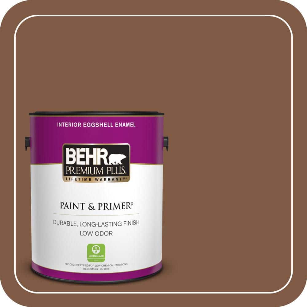 BEHR PREMIUM PLUS 1 gal. #T12-2 Stagecoach Eggshell Enamel Low Odor Interior Paint & Primer