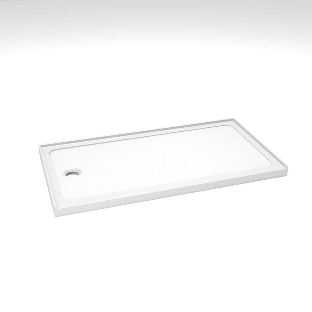 Boosicavelly 60 in. L x 32 in. W Alcove Shower Pan Base with Left Drain (1)