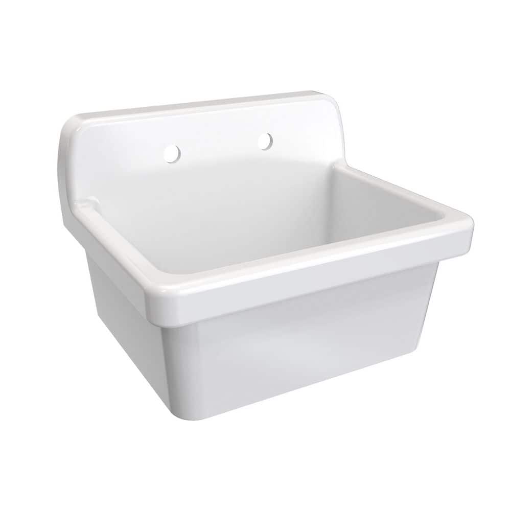 DreamLine Sapphire 24 in. W x 19 in. H Porcelain Wall Mount Laundry/Utility Sink in White (3)