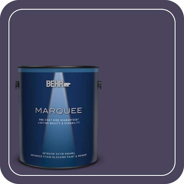 BEHR MARQUEE 1 gal. #S-H-640 Purple Blanket Satin Enamel Interior Paint & Primer (2)