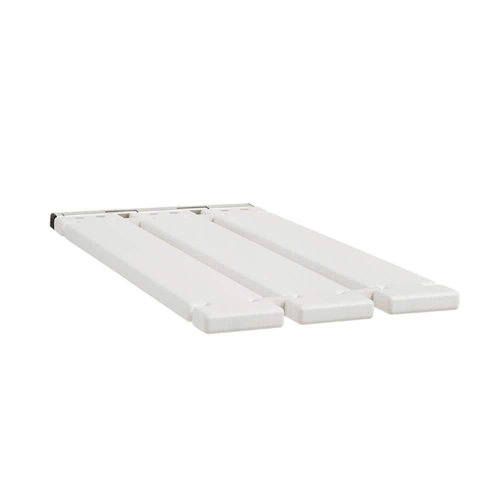 SEACHROME 29 in. x 15 in. Removable Tri-Fold Tub Seat in White Molded with 4 in. Slats (1)