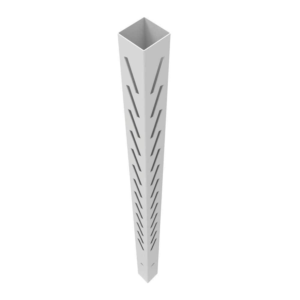 Barrette Outdoor Living Louvered 6 in. x 6 in. x 102 in. White Inside Corner Vinyl Fence Post (1)