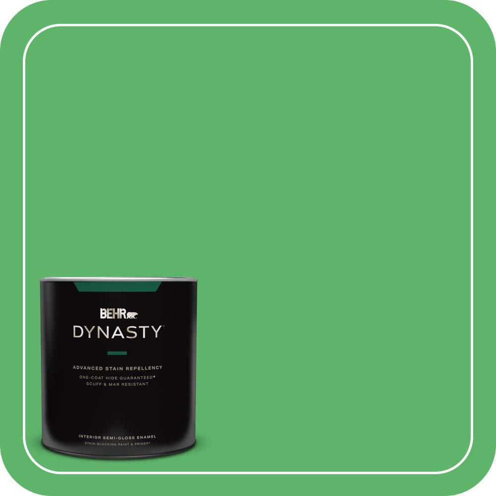 BEHR DYNASTY 1 qt. #P390-6 Lawn Party Semi-Gloss Enamel Interior Stain-Blocking Paint and Primer