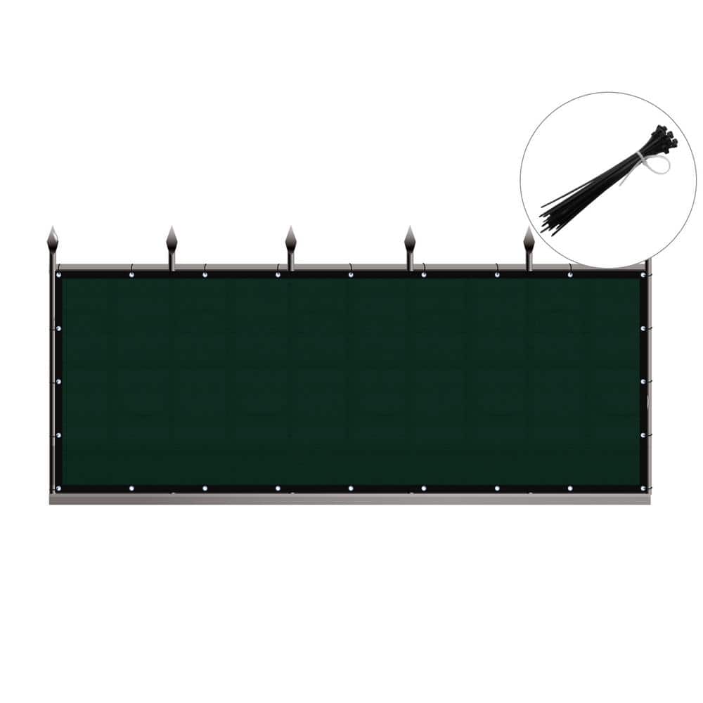 Shatex 5 x 50 ft. Privacy Fence Screen Heavy-Duty 90% Blockage Shade Cover Fence Net for Wall Garden Gazebo Backyard Dark Green