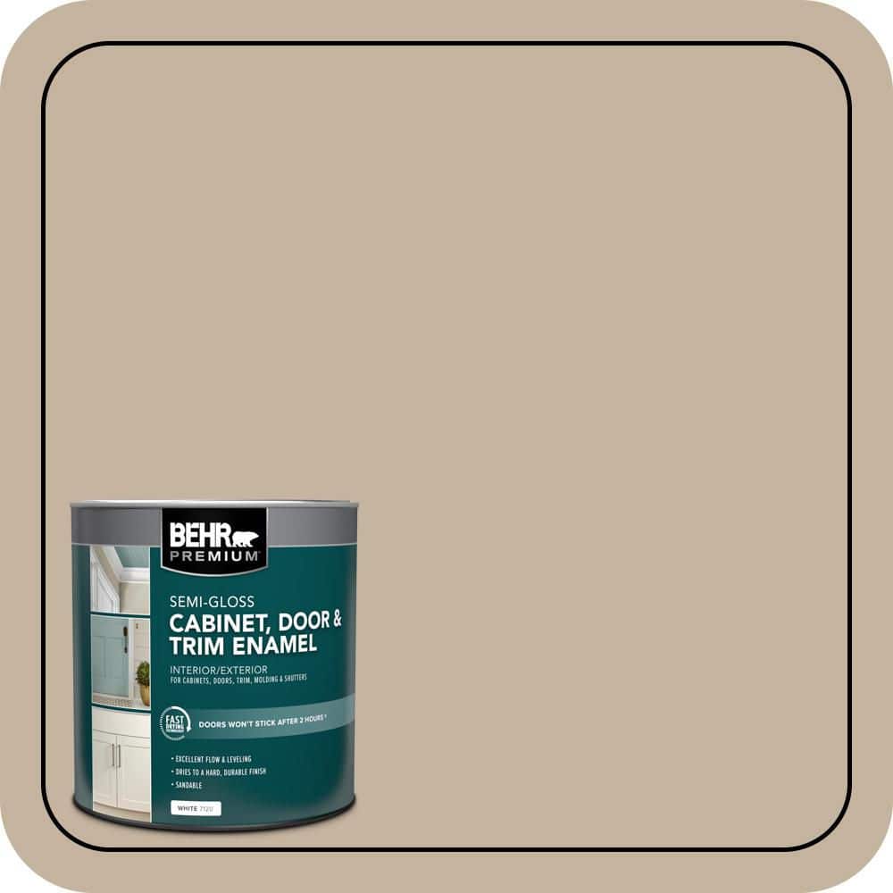BEHR PREMIUM 1 qt. #MS-43 Sandstone Semi-Gloss Enamel Interior/Exterior Cabinet, Door & Trim Paint