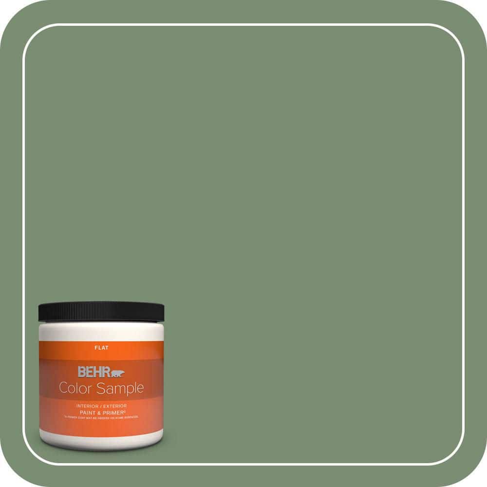 BEHR PREMIUM PLUS #PPU11-02 Shallot Bulb Flat Interior/Exterior Paint & Primer Color Sample (1)