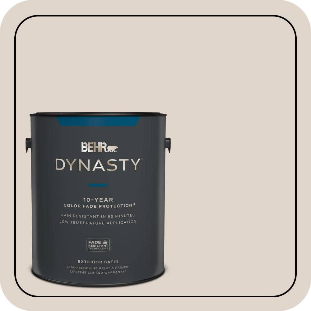 BEHR DYNASTY 1 gal. #N230-1 Castle Beige Satin Enamel Exterior Stain-Blocking Paint & Primer