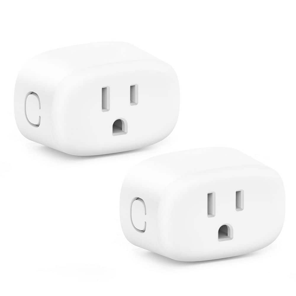 Lukyamzn 15 Amp 1800-Watt 120-Volt Wi-Fi Smart Plug Grounding Connector White 4-Pack with LED Night Light, Timer, Dusk to Dawn (1)