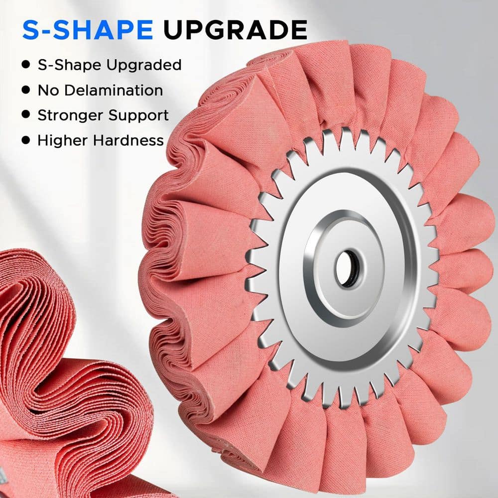 LAIFUCAM 13-Piece Stainless Steel Airway Buffing Wheel Kit with 16-Layer Polishing Wheels and Compounds for Truck Wheels (3)
