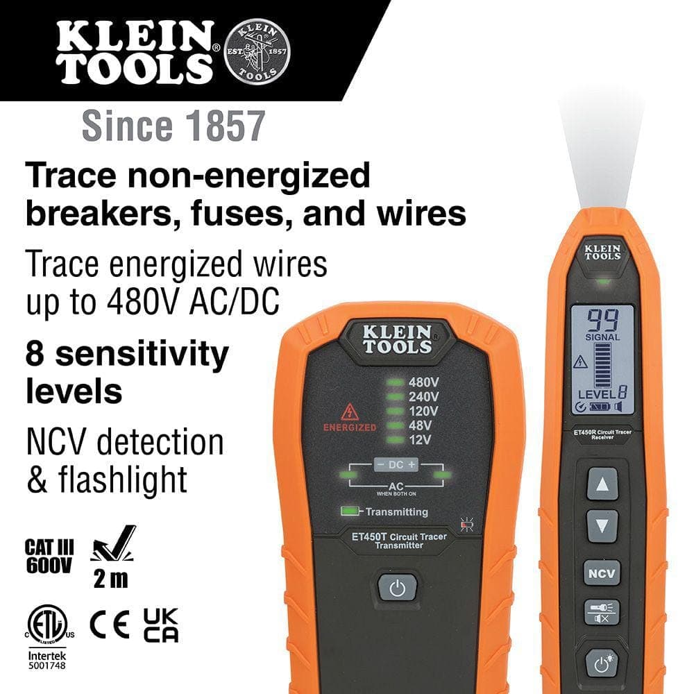 Klein Tools Advanced Electrical Circuit Breaker Finder and Wire Tracer Kit with Hard Carrying Case (2)