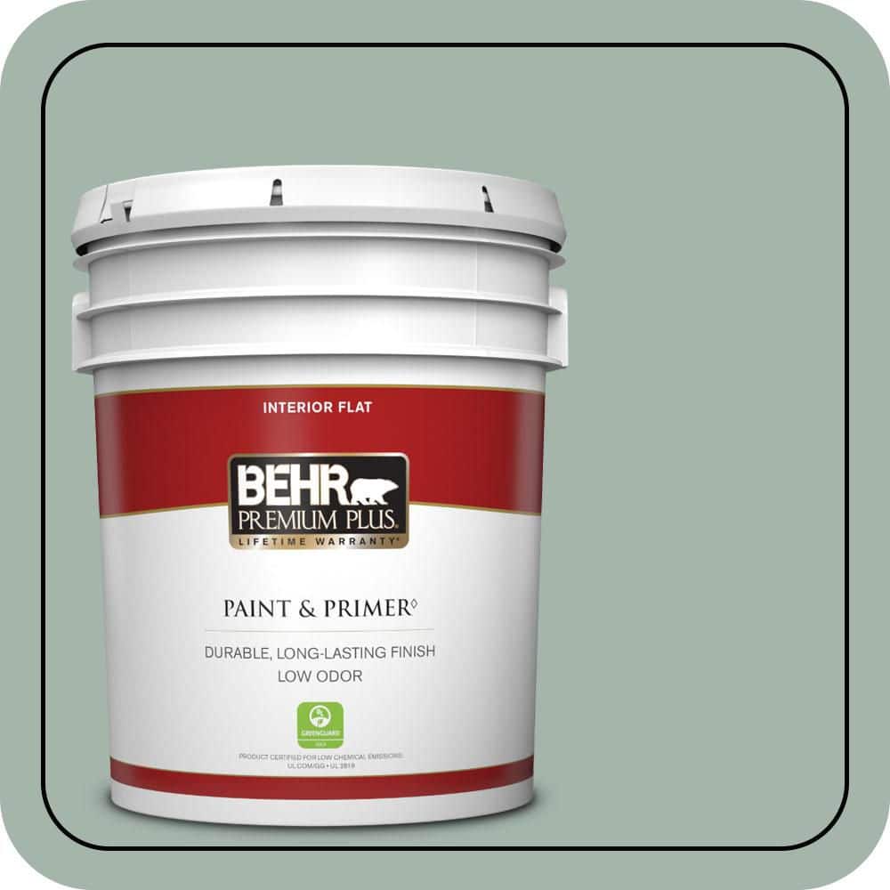 BEHR PREMIUM PLUS 5 gal. #460E-3 Smokey Slate Flat Low Odor Interior Paint & Primer