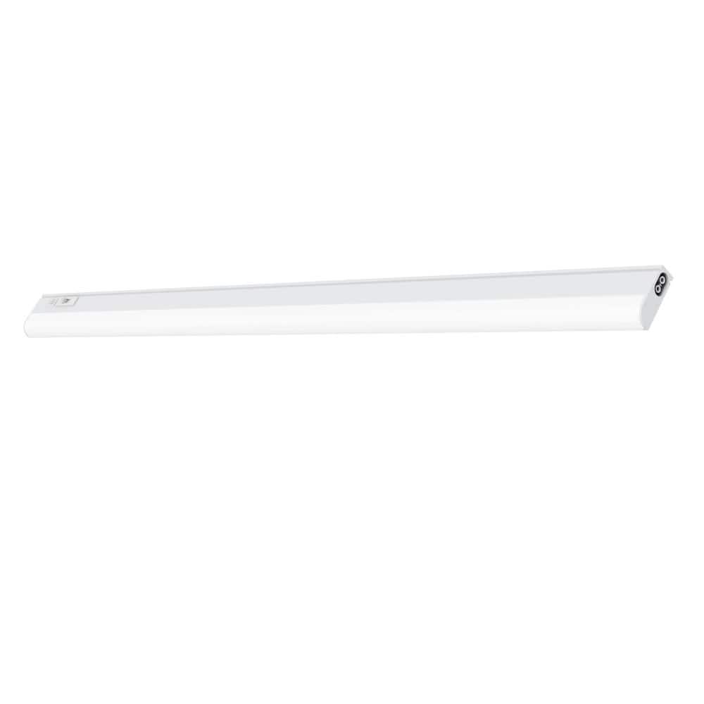 Commercial Electric 36 in. Plug-In White Integrated LED Linkable 2-Brightness Level Under Cabinet Light Task/Kitchen 5 Selectable White CCT