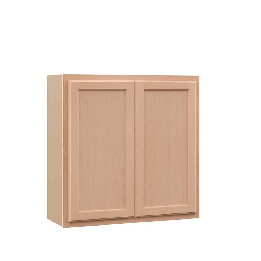 Hampton Bay Recessed Panel 30 in. W x 12 in. D x 30 in. H Assembled Wall Kitchen Cabinet in Unfinished