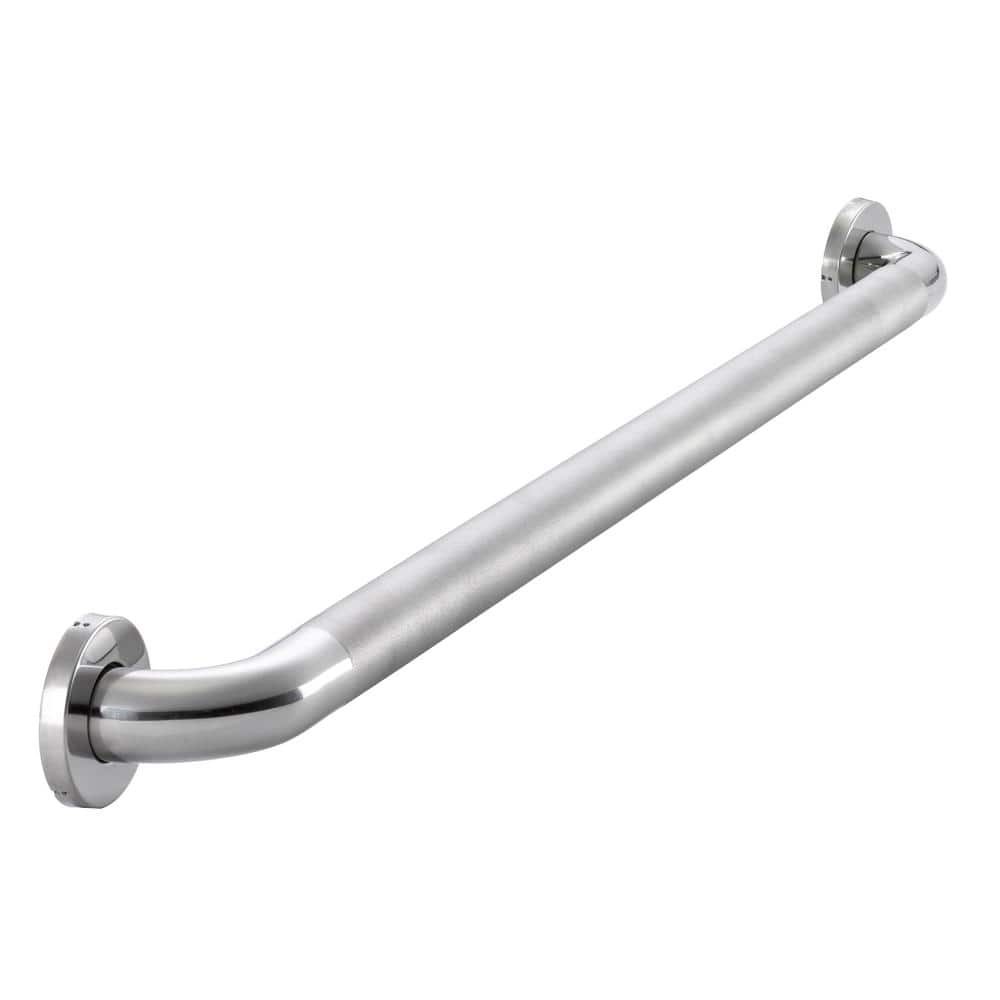 Glacier Bay 36 in. x 1-1/2 in. Concealed Peened ADA Compliant Grab Bar in Polished Stainless Steel (2)