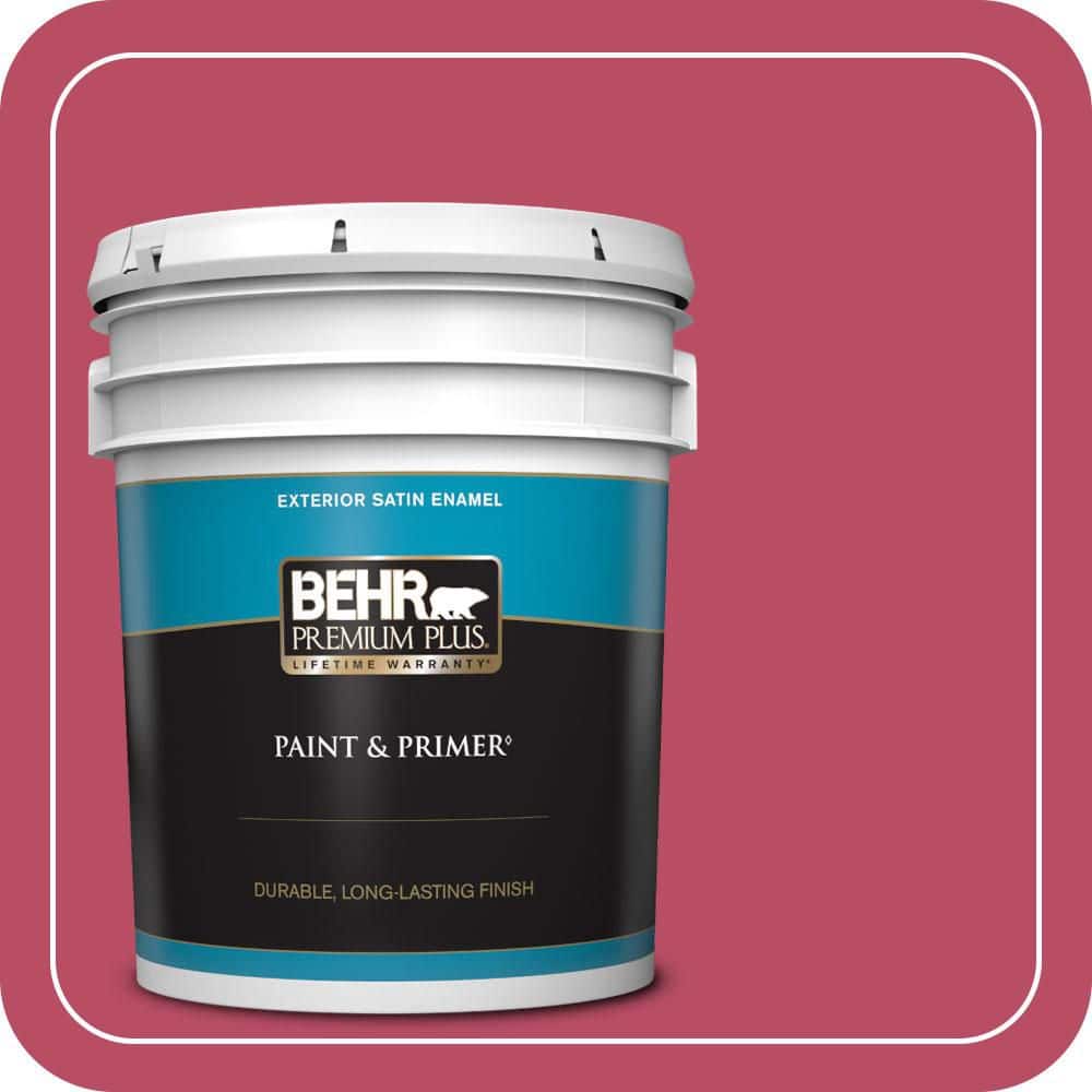BEHR PREMIUM PLUS 5 gal. #P130-7 Glamorous Satin Enamel Exterior Paint & Primer
