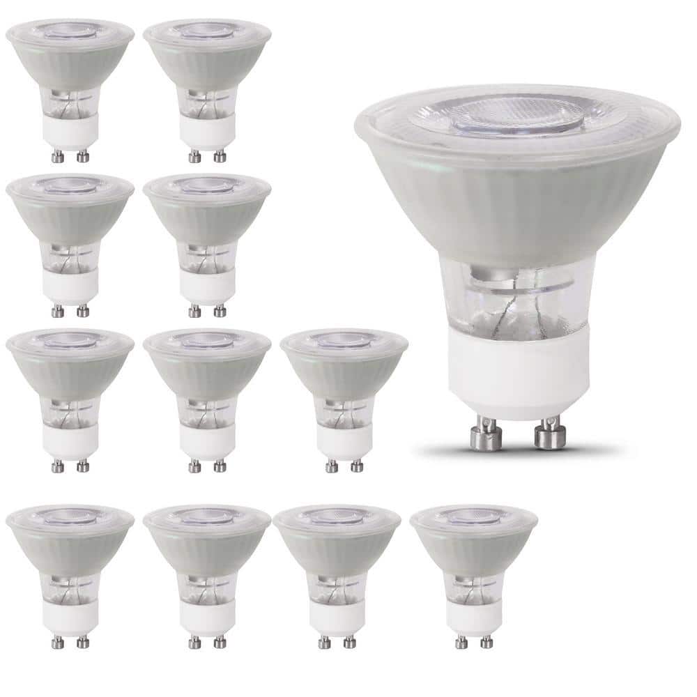 Feit Electric 50-Watt Equivalent MR16 GU10 Dimmable Track Lighting 90+ CRI Frosted Flood LED Light Bulb, Bright White 3000K (12-Pack)