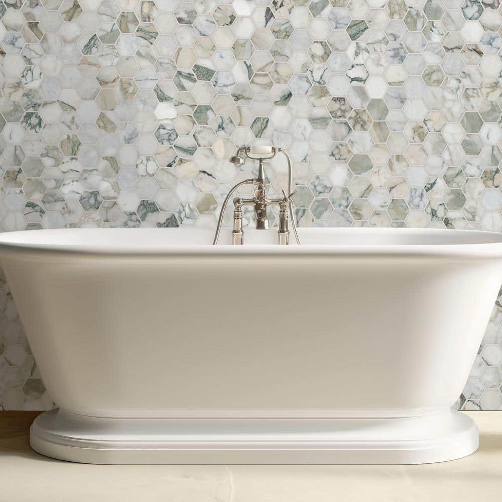 MSI Coranado Green 12 in. x 10 in. Hexagon Honed Marble Mosaic Floor and Wall Tile (0.87 sq. ft. /Each) (3)