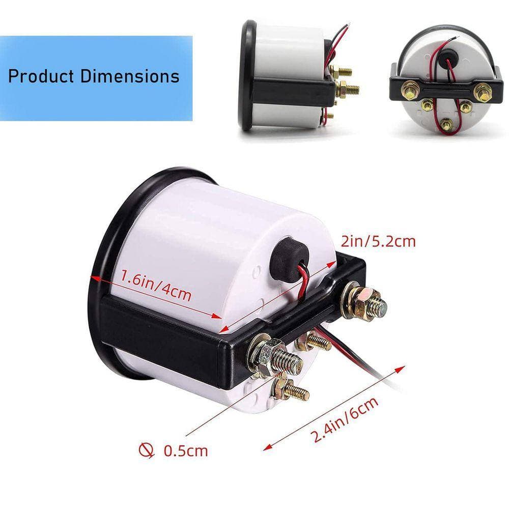 Lukvuzo 52mm Fuel Level Gauge 2 E-1/2-F Pointer 12V Universal Meter LED Backlight for Car RV Yacht Boat Motorcycle White (3)
