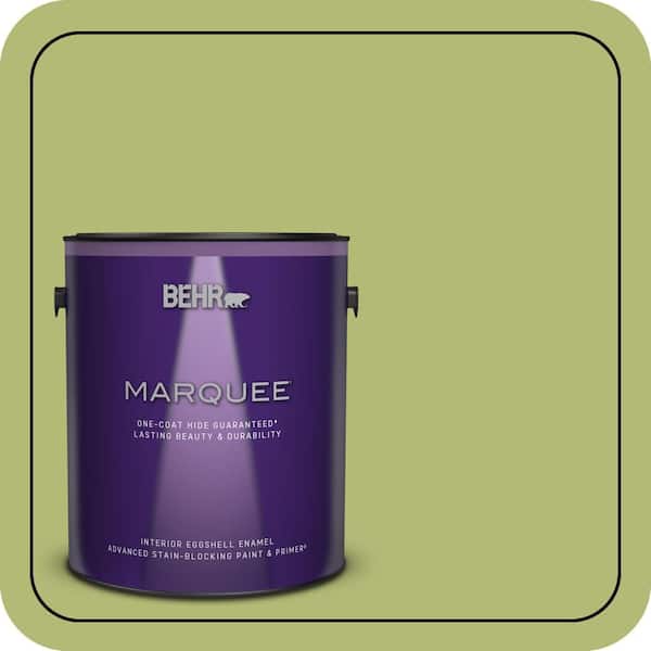 BEHR PREMIUM PLUS #410D-4 Asparagus Flat Interior/Exterior Paint & Primer Color Sample (2)
