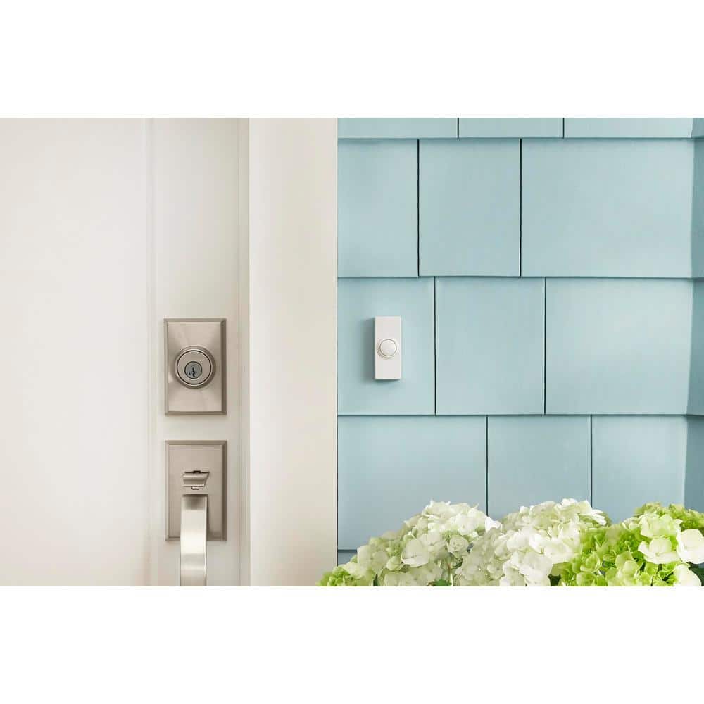 Defiant Wireless Battery Operated Doorbell Kit with Wireless Push Button, White (2)