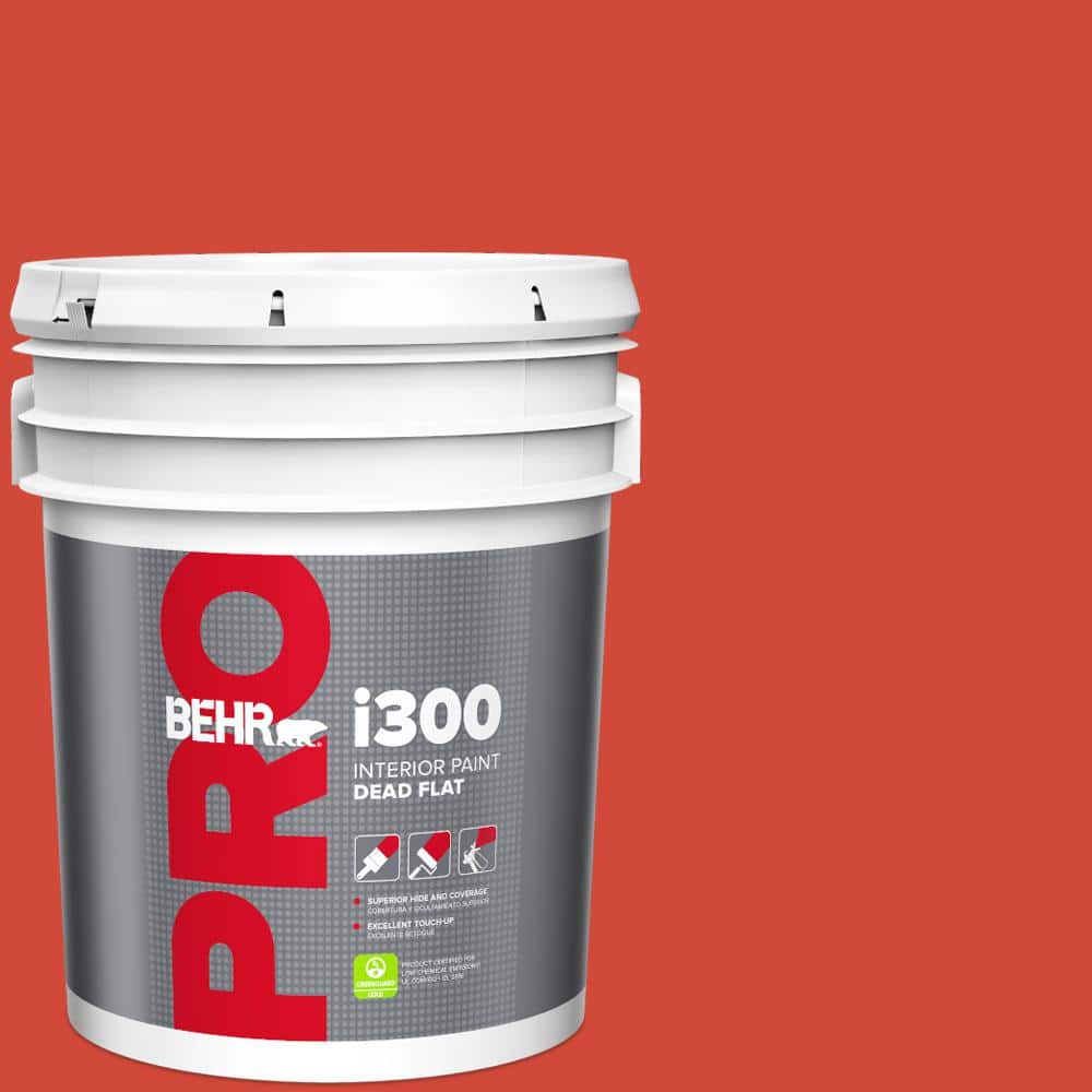 BEHR PRO 5 gal. #P180-7 Top Tomato Dead Flat Interior Paint