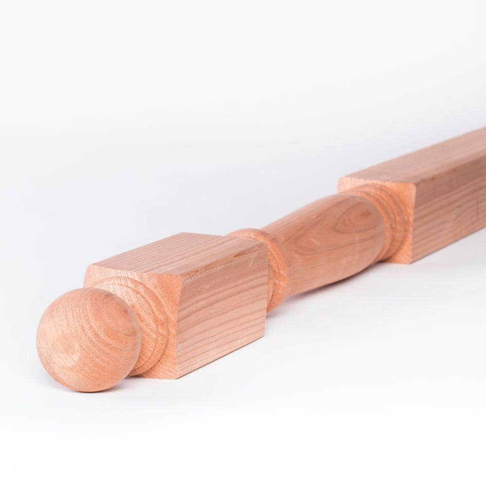 Mendocino Forest Products 3-1/2 in. x 3-1/2 in. x 4 ft. Redwood Turned Deck Post