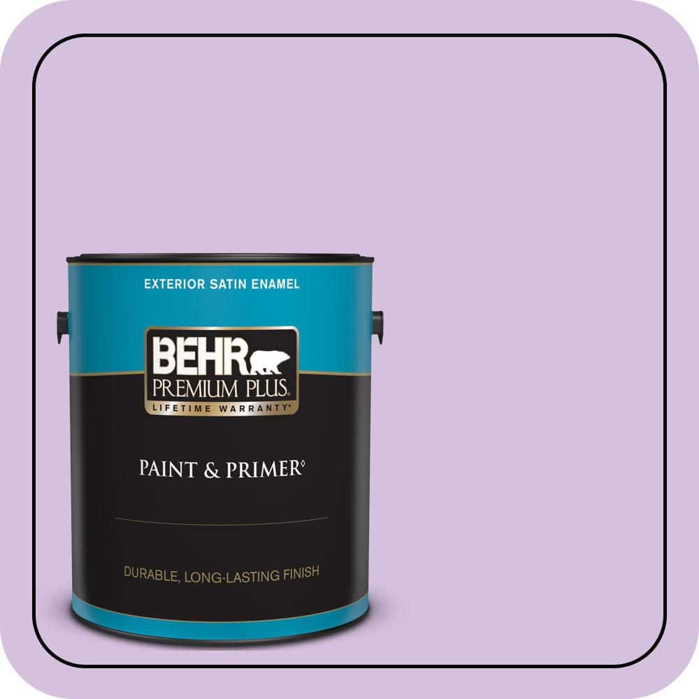 BEHR PREMIUM PLUS 1 gal. #660A-3 New Violet Satin Enamel Exterior Paint & Primer