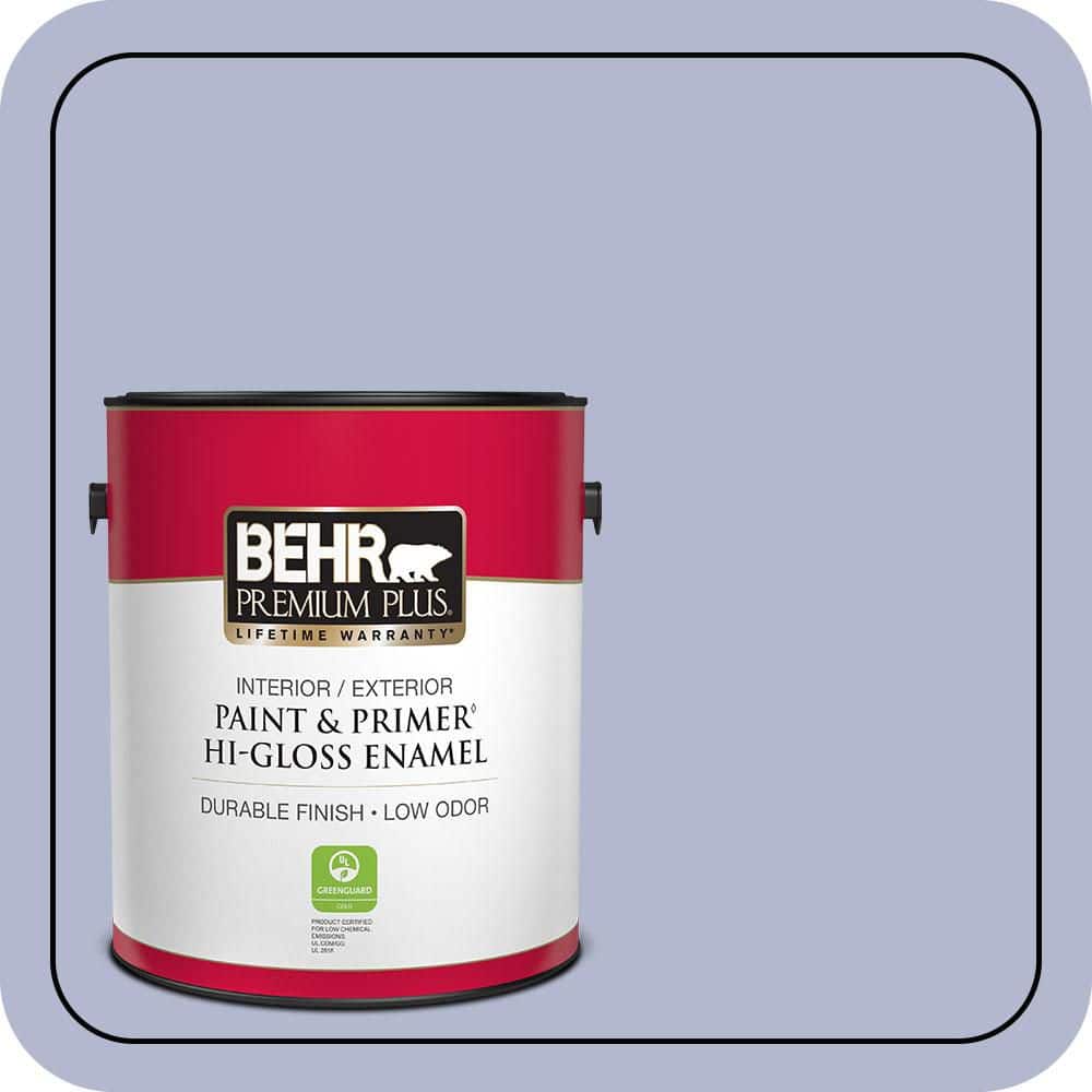 BEHR PREMIUM PLUS 1 gal. #620C-3 Purple Surf Hi-Gloss Enamel Interior/Exterior Paint & Primer