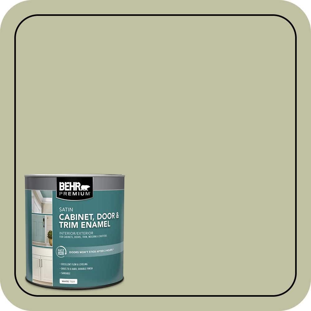 BEHR PREMIUM 1 qt. #S370-3 Sage Brush Satin Enamel Interior/Exterior Cabinet, Door & Trim Paint