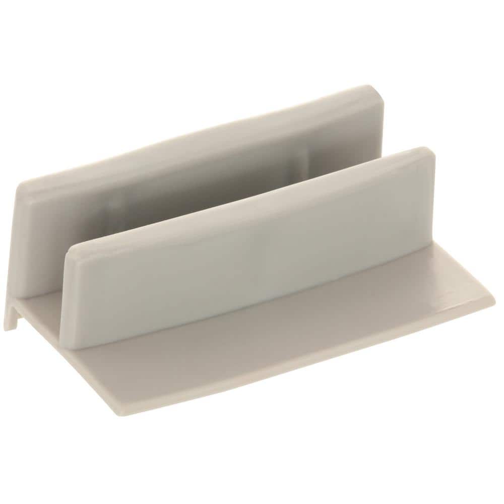 Prime-Line Sliding Shower Door Bottom Guide, 1/2 in. Channel, Plastic Construction, Gray, 2-Fastener Installation 2-pack) (2)