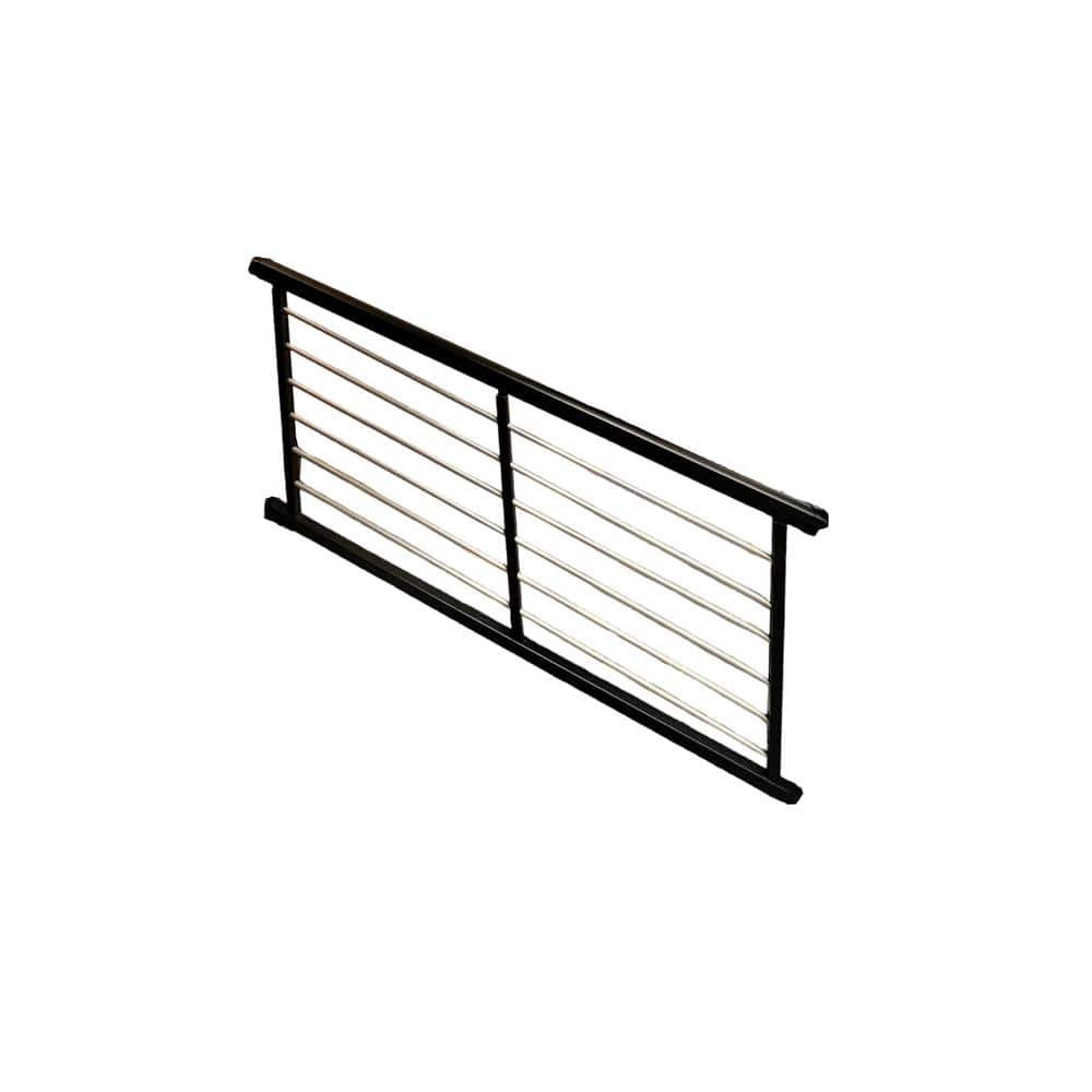 Weatherables Cornell 36 in. H x 72 in. W Textured Black and Silver Horizontal Aluminum Rod Stair Railing Kit (1)