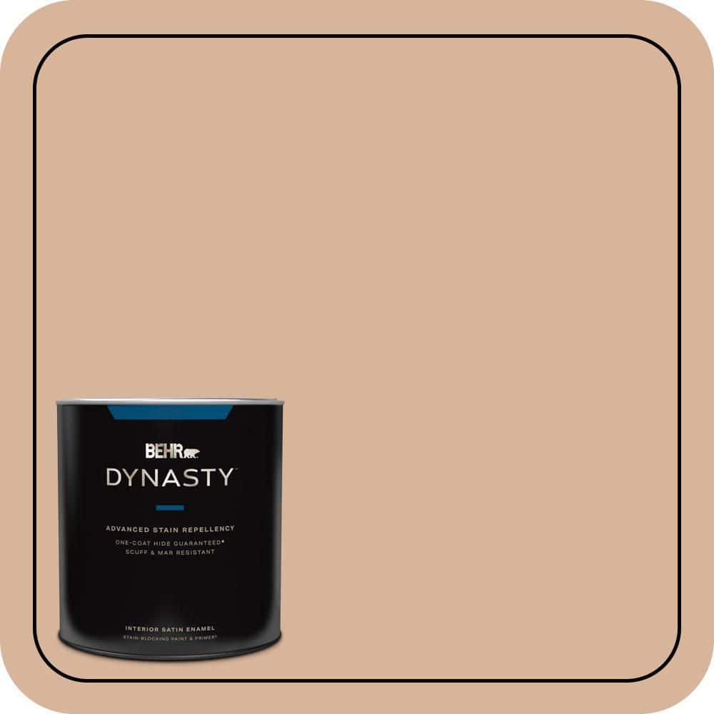 BEHR DYNASTY 1 qt. #S230-3 Beech Nut Satin Enamel Interior Stain-Blocking Paint and Primer