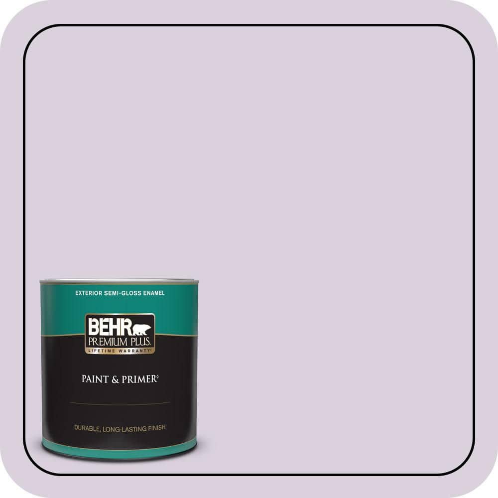 BEHR PREMIUM PLUS 1 qt. #S100-1 Spring Bouquet Semi-Gloss Enamel Exterior Paint & Primer (1)