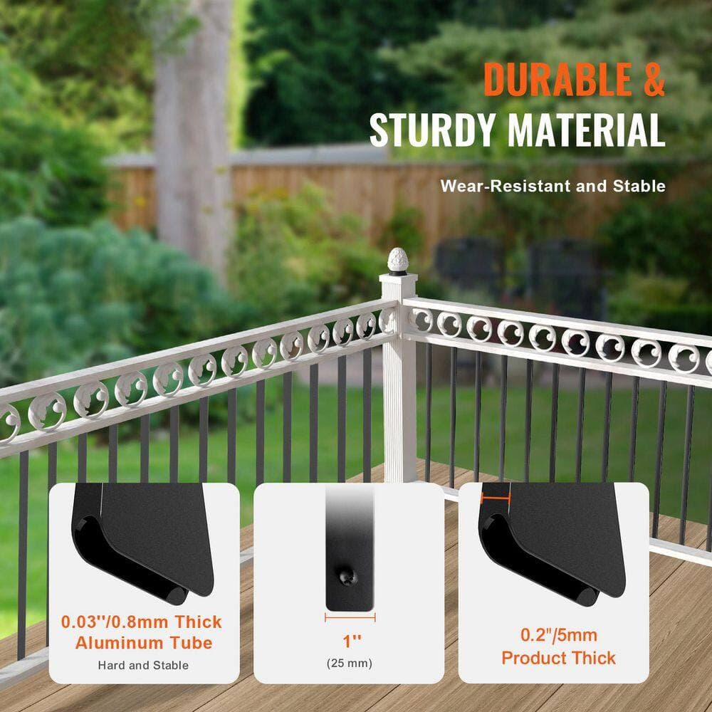 SVOPES 32.28 in. x 1 in. Aluminum Alloy Staircase Balusters, 51-Pack Decorative Railing Spindles, Satin Black Powder (2)