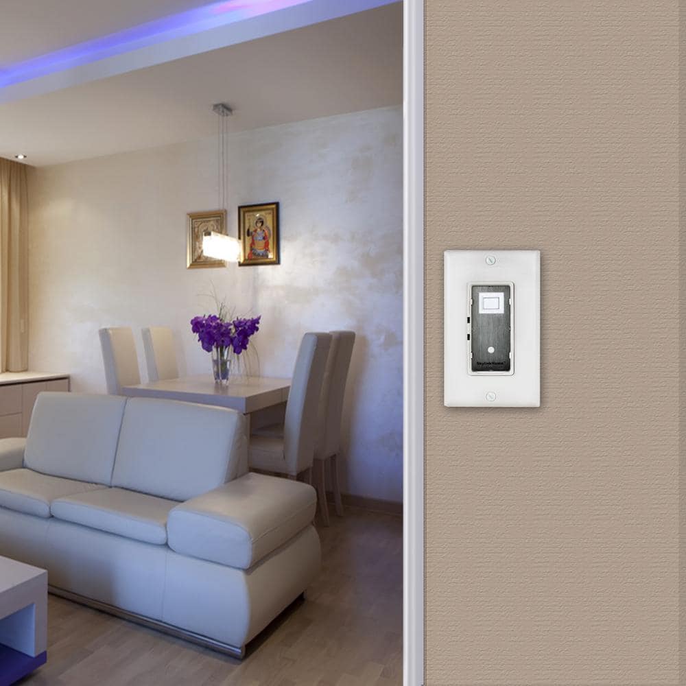 SkyLink In-Wall On/Off Light Switch Receiver Remote Controllable for Home Automation - White (2)