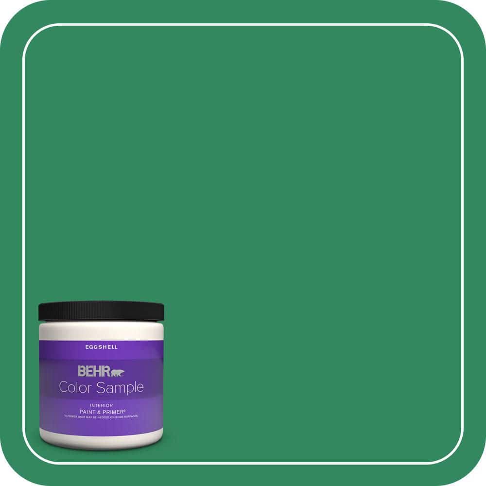 BEHR PREMIUM PLUS 8 oz. #P420-6 Exquisite Emerald Eggshell Enamel Interior Paint & Primer Color Sample