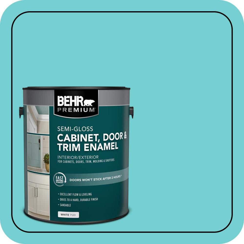 BEHR PREMIUM 1 gal. #P460-3 Soft Turquoise Semi-Gloss Enamel Interior/Exterior Cabinet, Door & Trim Paint