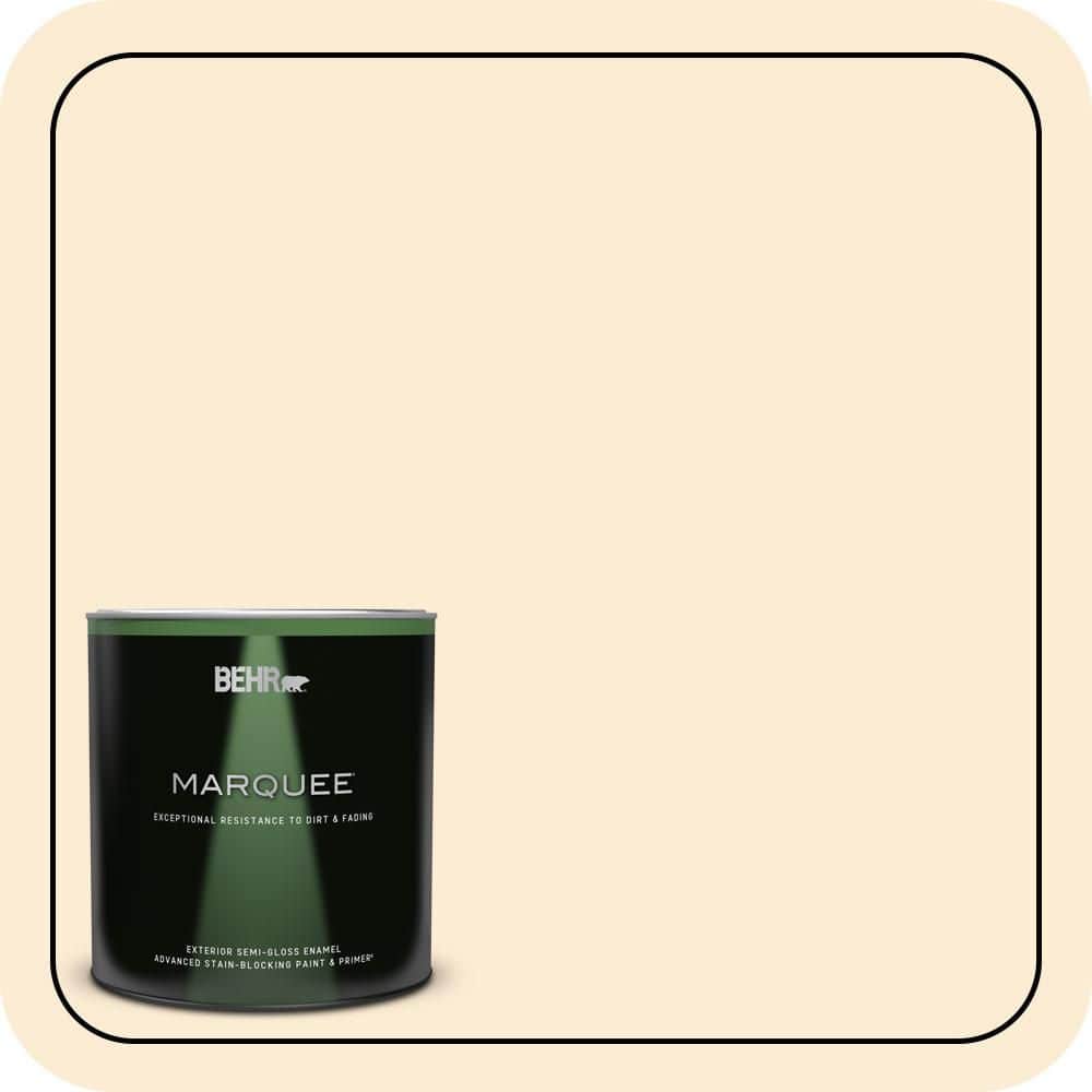 BEHR MARQUEE 1 qt. #P220-1 Frosty Melon Semi-Gloss Enamel Exterior Paint & Primer