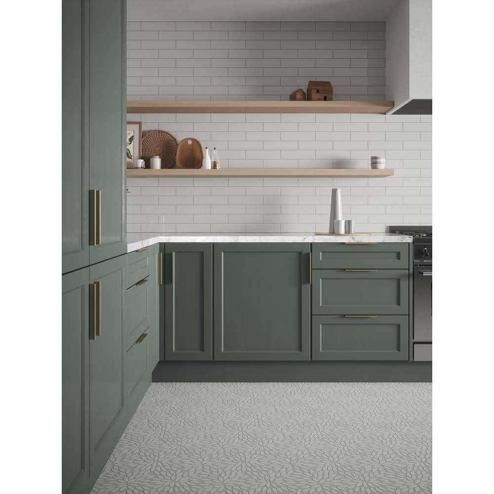 Jeffrey Court Tea Party White 13.125 in. x 14.625 in. Floral Semi-Polished Thassos Marble Mosaic Wall/Floor Tile (1.163 sq. ft./Each) (3)