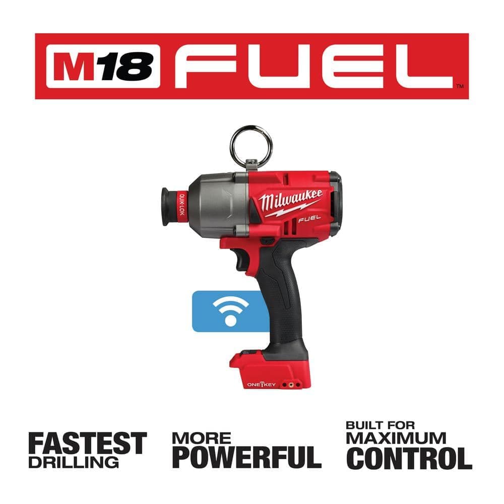 Milwaukee M18 FUEL ONE-KEY 18V Lith-Ion Brushless Cordless 7/16 in. High Torque Impact Wrench w/ FORGE 8. 0Ah Battery & Charger (3)