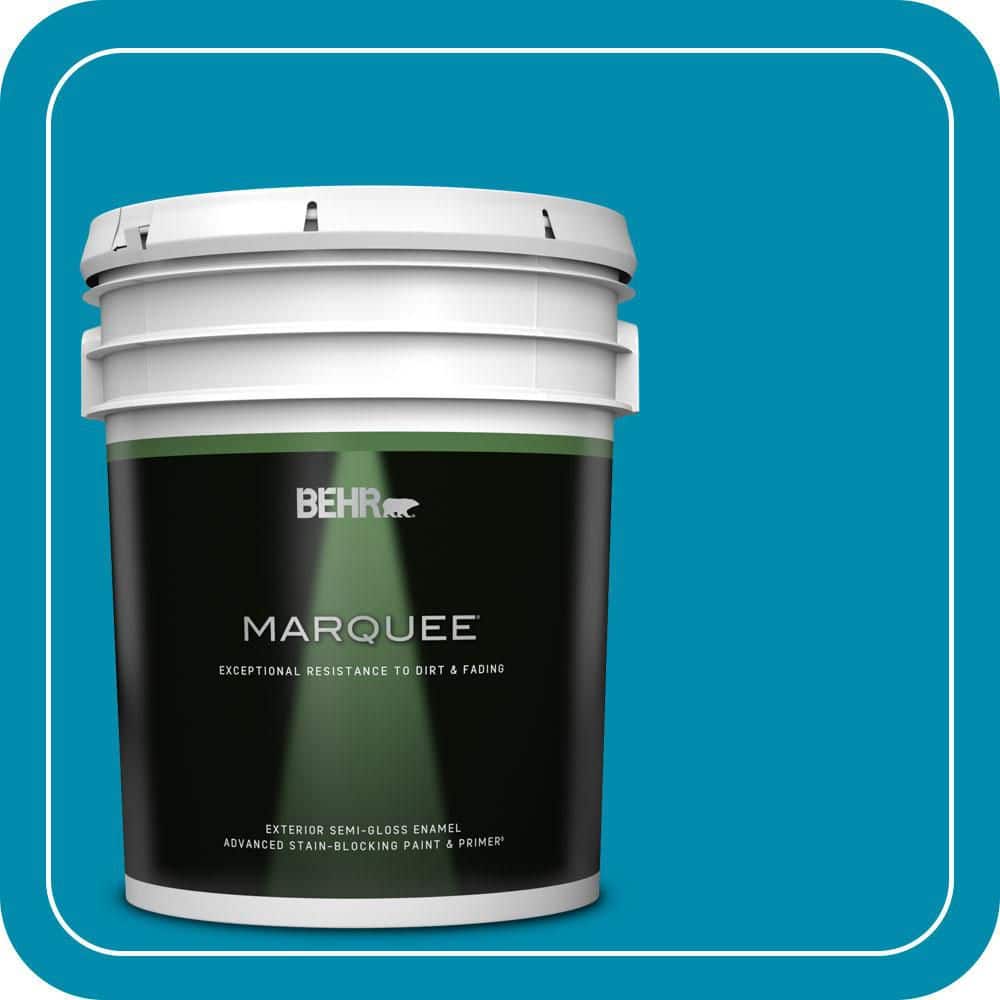 BEHR MARQUEE 5 gal. #530B-7 Riviera Paradise Semi-Gloss Enamel Exterior Paint & Primer