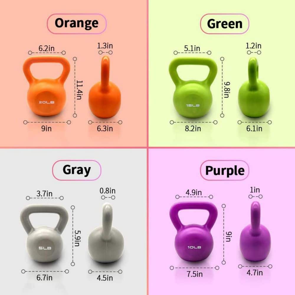 Tidoin 10 lb. Purple Strength Training Kettlebell (2)